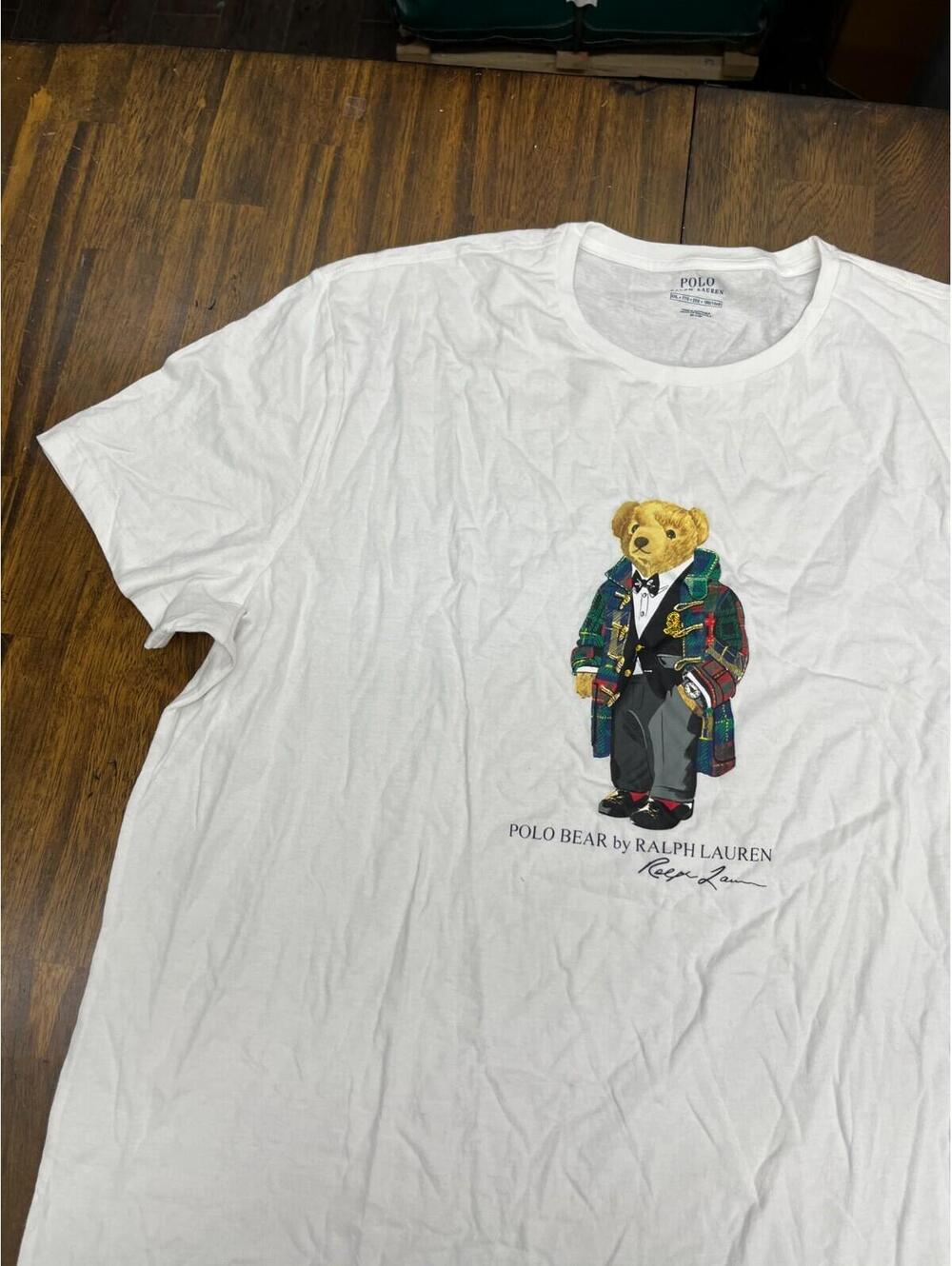 Polo Ralph Lauren Polo Bear T Shirt XXL White Plaid Tuxedo Martini Graphic Tee